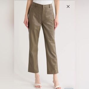 AG Pants Leather Cleo High Waist Kick Flare Faux Leather NWT New